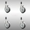 Service Caster 5 Inch 316SS Thermoplastic Rubber Swivel 1 Inch Expanding Stem Caster Set SCC-SS316EX20S514-TPRB-1-4 - alternate 1